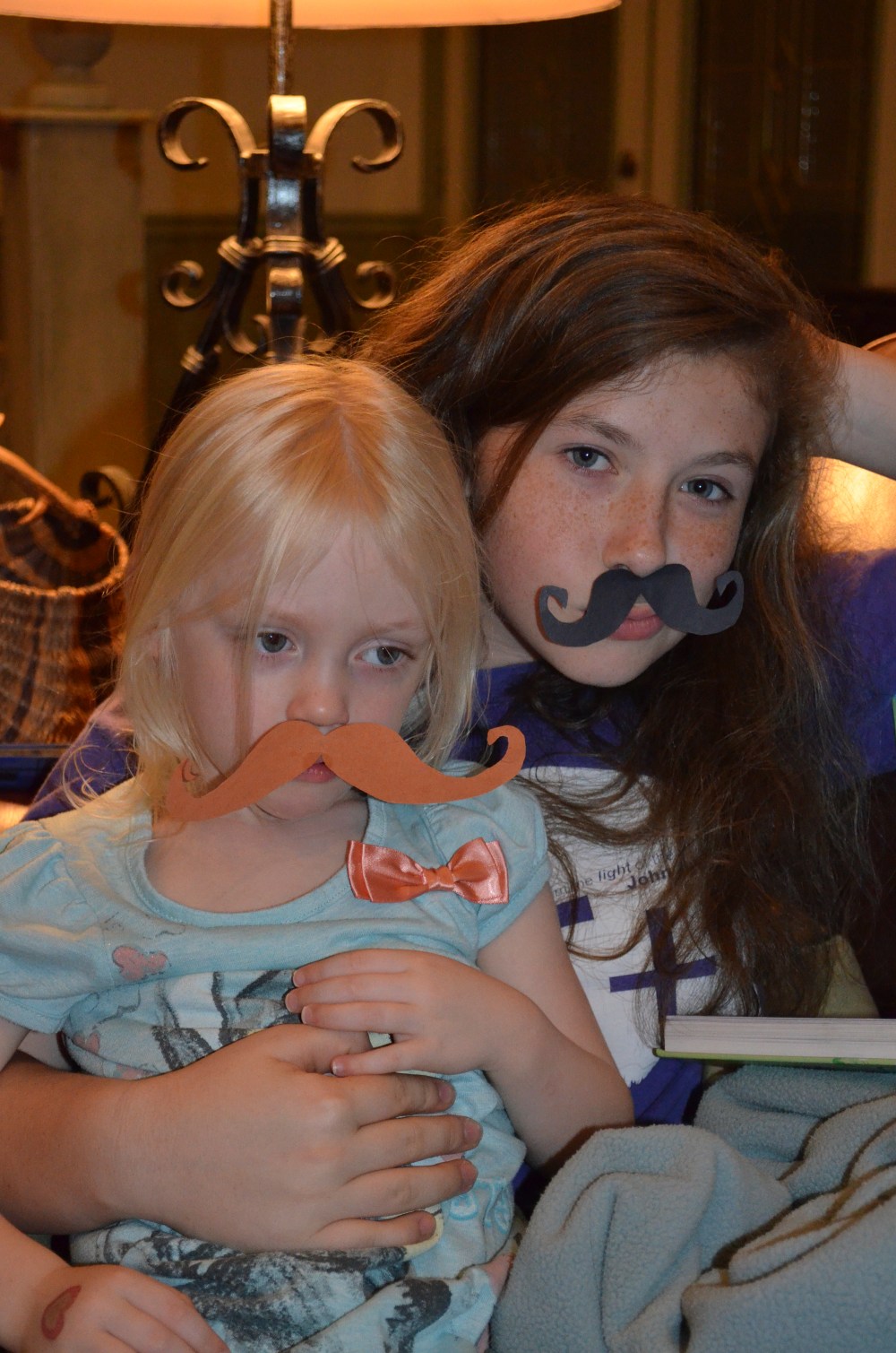 Heidi and Samantha get ready for "Movember!"