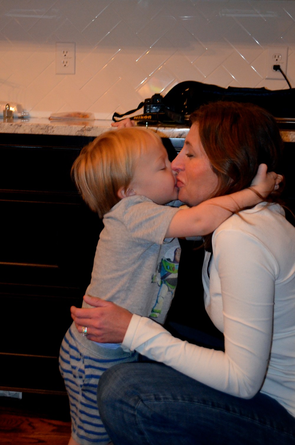 There is nothing like being ambushed for a kiss!  He nearly knocked me down!