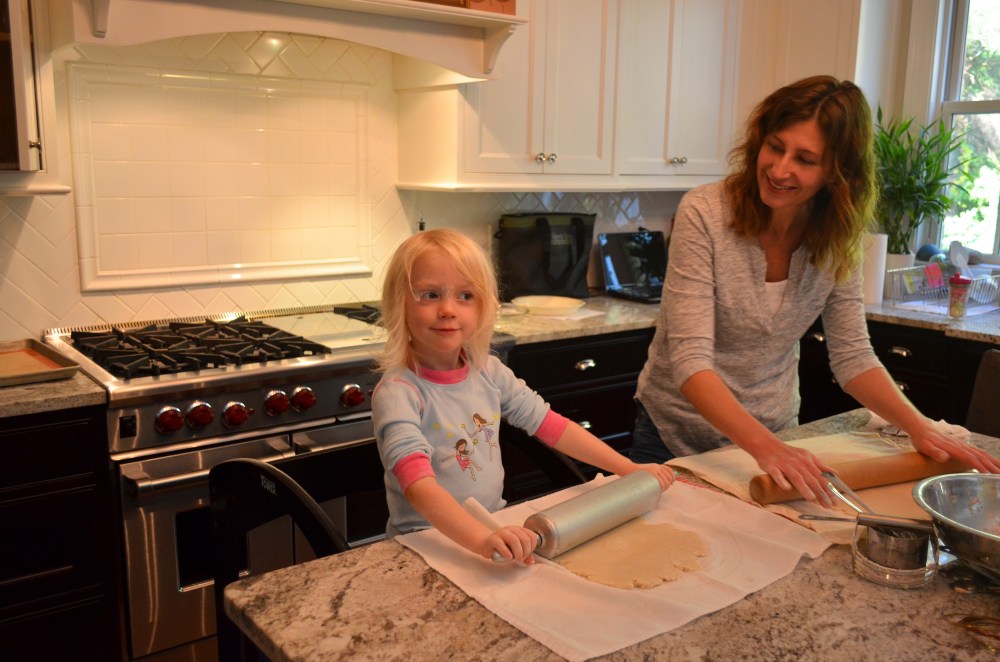 Heidi and I made pies for Thanksgiving.  There was flour everywhere!