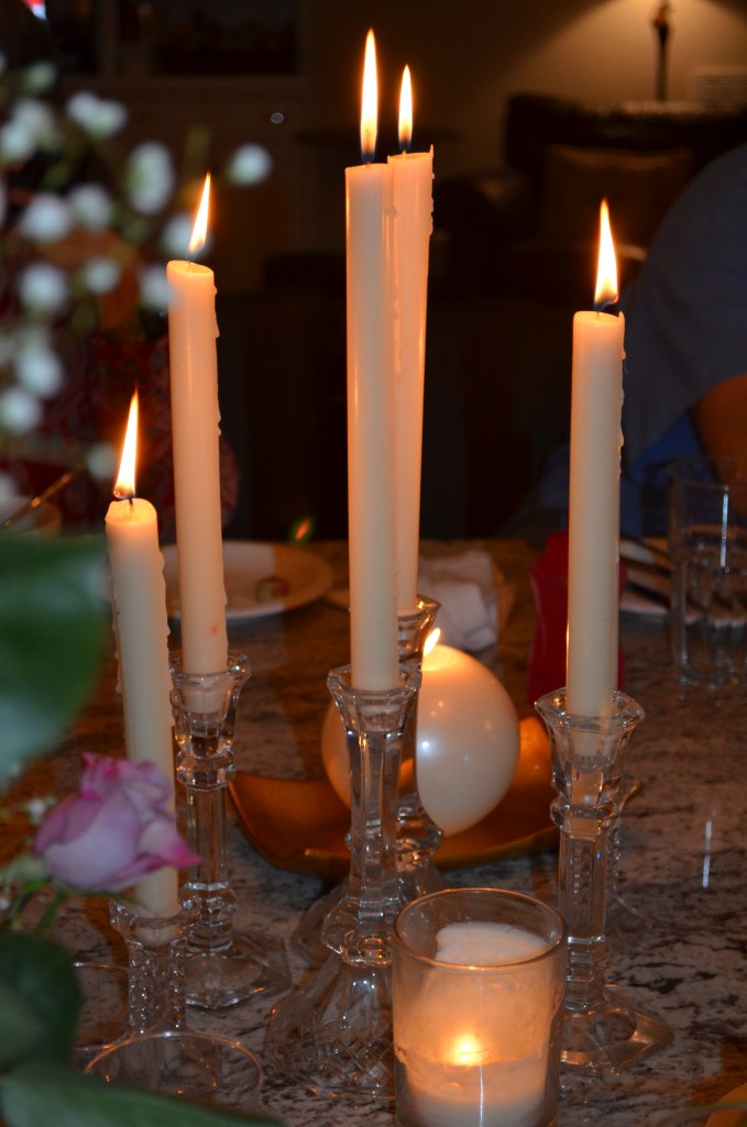 Candlelit dinner with the kids, Granny and Uncle David  ;)